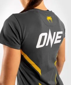 Venum ONE FC Impact T-shirt Women - Grey-Yellow -Training gear shop 05430768929c1e0e06ddc779bf99af62b33f55af TS ONEFC BLACK YELLOW 06
