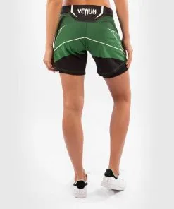 UFC Venum Authentic Fight Night Women's Shorts - Long Fit - Green -Training gear shop 08a5507b043f8209425040ad5d4e8d6b37c409d9 VNMUFC 00019 005 04B