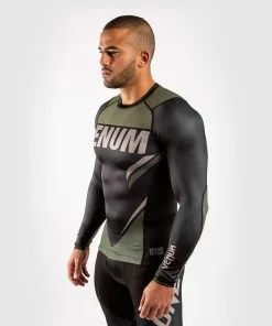 Venum One FC Impact Rashguard - Long Sleeves - Black-Khaki -Training gear shop 093c8784d9cee58b8738bf347fc95a19ca538488 RASH LS ONEFC IMPACT BLACK KHAKI 02