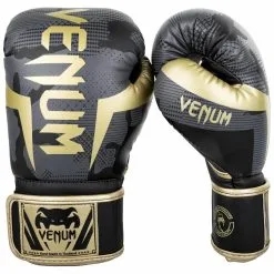 Venum Elite Boxing Gloves Dark Camo-Gold