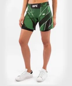 UFC Venum Authentic Fight Night Women's Shorts - Long Fit - Green -Training gear shop 26f72a78e86a301c647e70b4018ab08758a8df15 VNMUFC 00019 005 02
