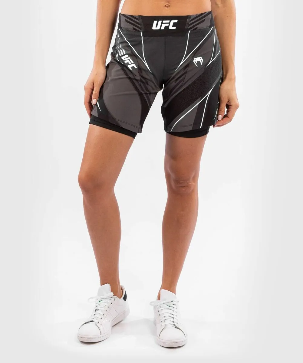 UFC Venum Authentic Fight Night Women's Shorts - Long Fit - Black 4 UFC Venum Authentic Fight Night Women's Shorts - Long Fit - Black - Image 2