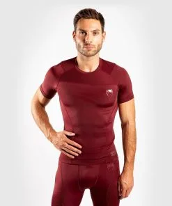 Venum GFit Rashguard - Short Sleeve, Burgundy