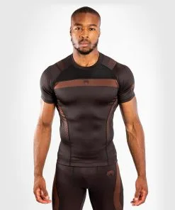 Venum NoGi 3.0 Rashguard Short Sleeves - Black-Brown