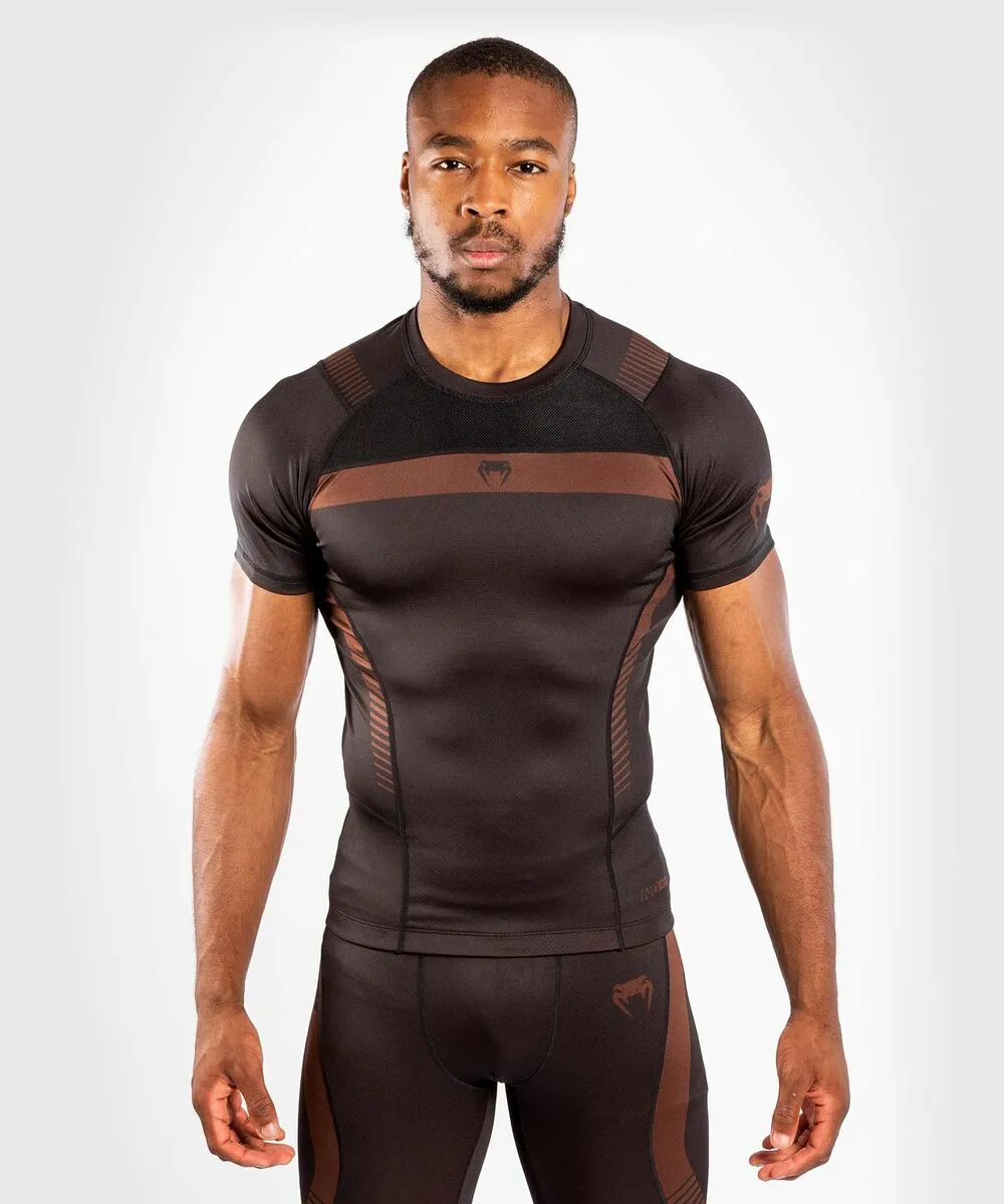 Venum NoGi 3.0 Rashguard Short Sleeves - Black-Brown 3 Venum NoGi 3.0 Rashguard Short Sleeves - Black-Brown