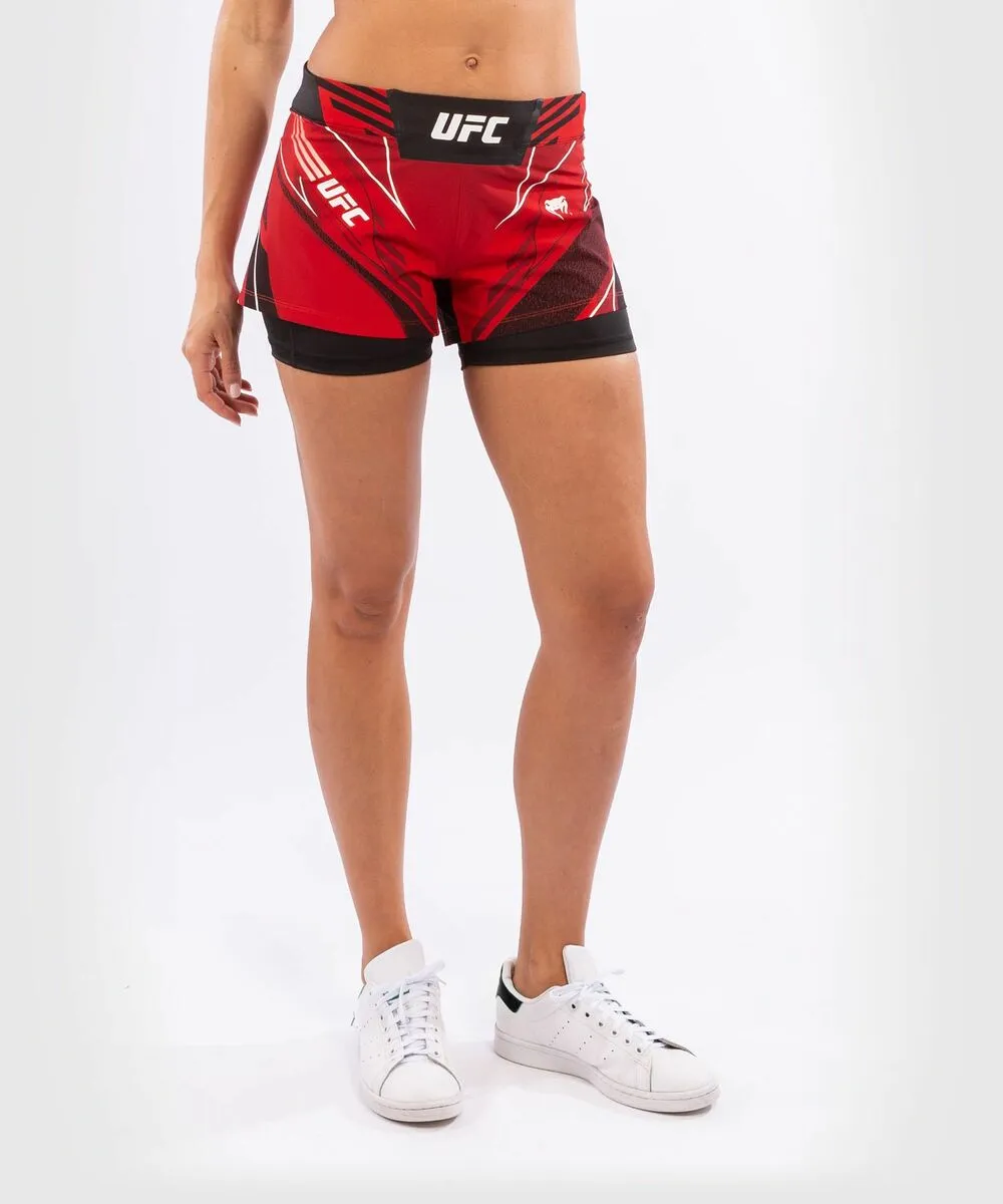 UFC Venum Authentic Fight Night Women's Shorts - Short Fit - Red 4 UFC Venum Authentic Fight Night Women's Shorts - Short Fit - Red - Image 2