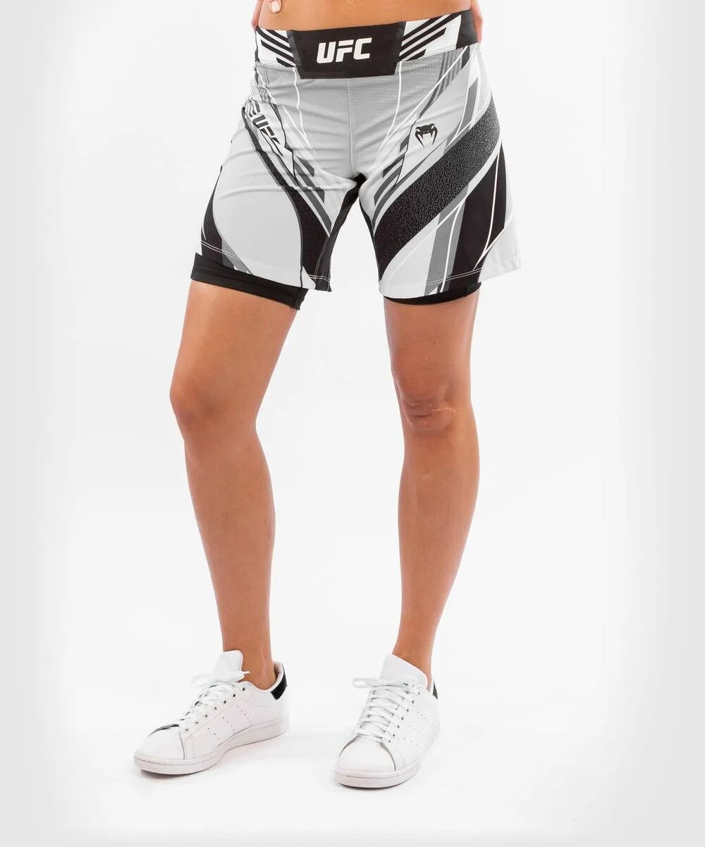 UFC Venum Authentic Fight Night Women's Shorts - Long Fit - White 4 UFC Venum Authentic Fight Night Women's Shorts - Long Fit - White - Image 2