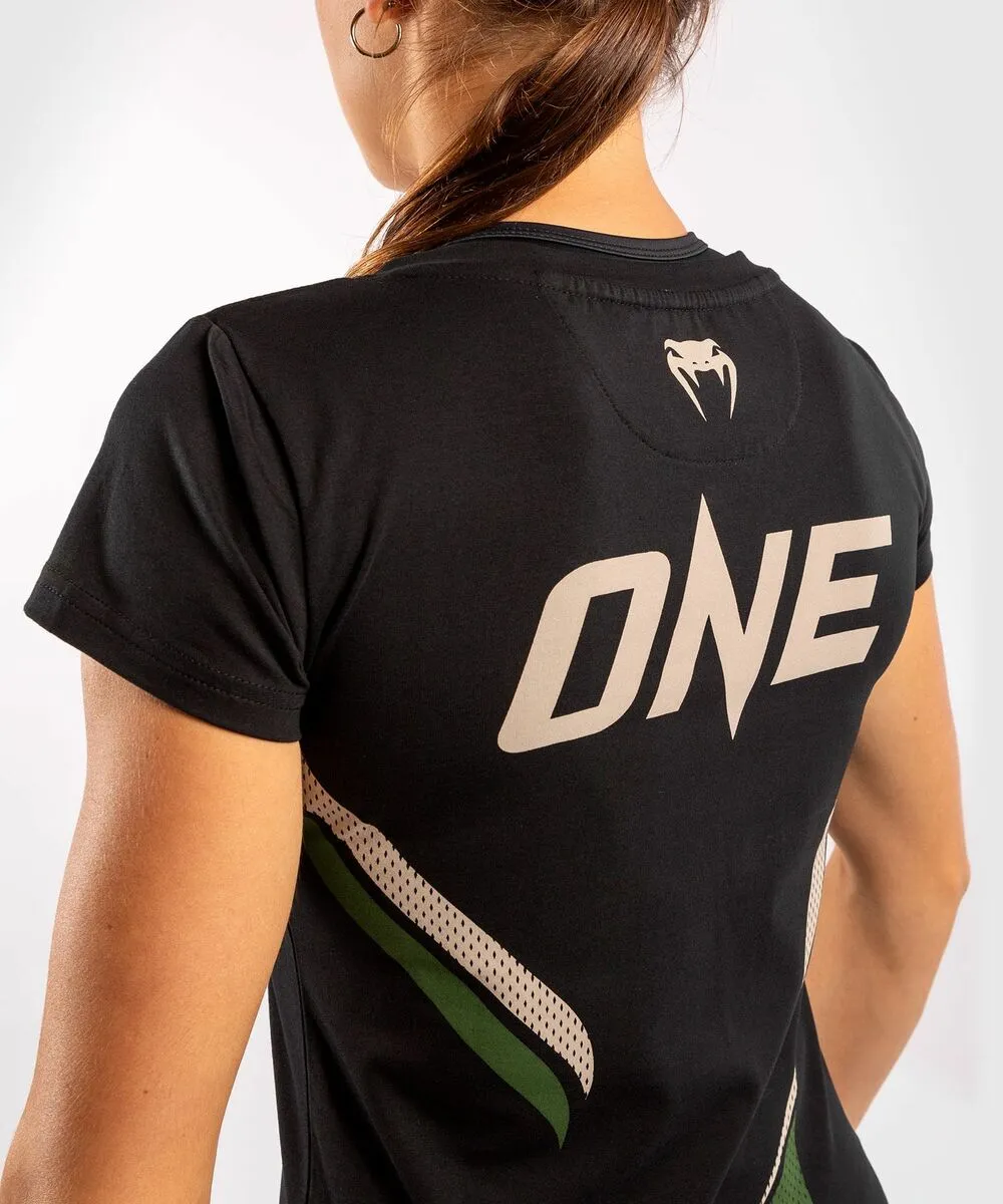 Venum ONE FC Impact T-shirt Women - Black-Khaki 7 Venum ONE FC Impact T-shirt Women - Black-Khaki - Image 5