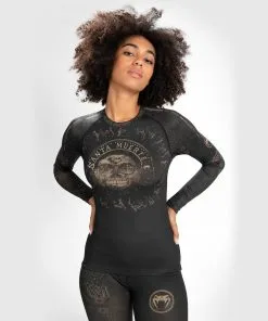 Venum Santa Muerte Dark Side Women´s Rashguard (23) - Longsleeves Black/Brown
