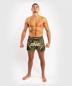 Venum ONE FC Impact Muay Thai Shorts - Khaki-Black -Training gear shop 65d6bd73d848e8046118959c53c72485c5a8b4d3 SHORT MUAYTHAI ONEFC KHAKI BLACK 08