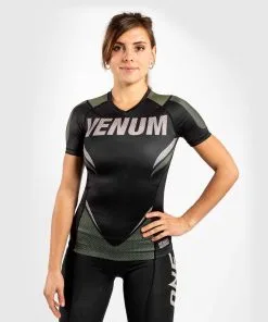 Venum ONE FC Impact Rashguard Short Sleeves Women - Black-Khaki