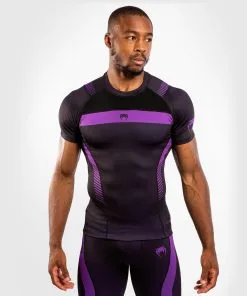 Venum NoGi 3.0 Rashguard Short Sleeves - Black-Purple