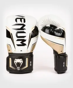 Venum Elite Evo Boxing Gloves - White/Gold