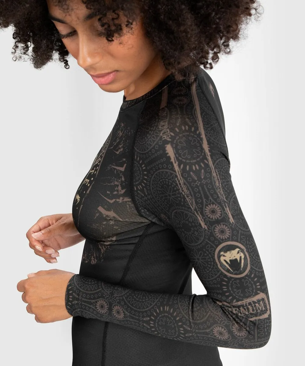 Venum Santa Muerte Dark Side Women´s Rashguard (23) - Longsleeves Black/Brown 8 Venum Santa Muerte Dark Side Women´s Rashguard (23) - Longsleeves Black/Brown - Image 6