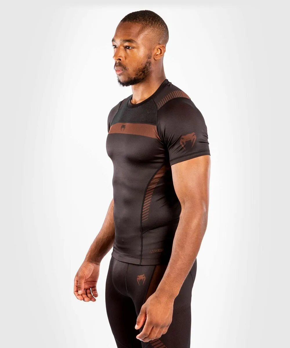 Venum NoGi 3.0 Rashguard Short Sleeves - Black-Brown 4 Venum NoGi 3.0 Rashguard Short Sleeves - Black-Brown - Image 2