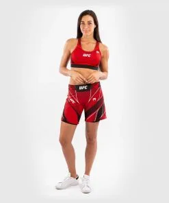 UFC Venum Authentic Fight Night Women's Shorts - Long Fit - Red -Training gear shop 84f0c803a949fe24a2433ed9464cef8e813c0ca3 VNMUFC 00019 003 11