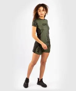 UFC Venum Authentic Fight Week Women's Performance Shorts - Khaki -Training gear shop 8ad3528e922994999741edb36290bca6ca37f2bb VNMUFC 00031 015 11