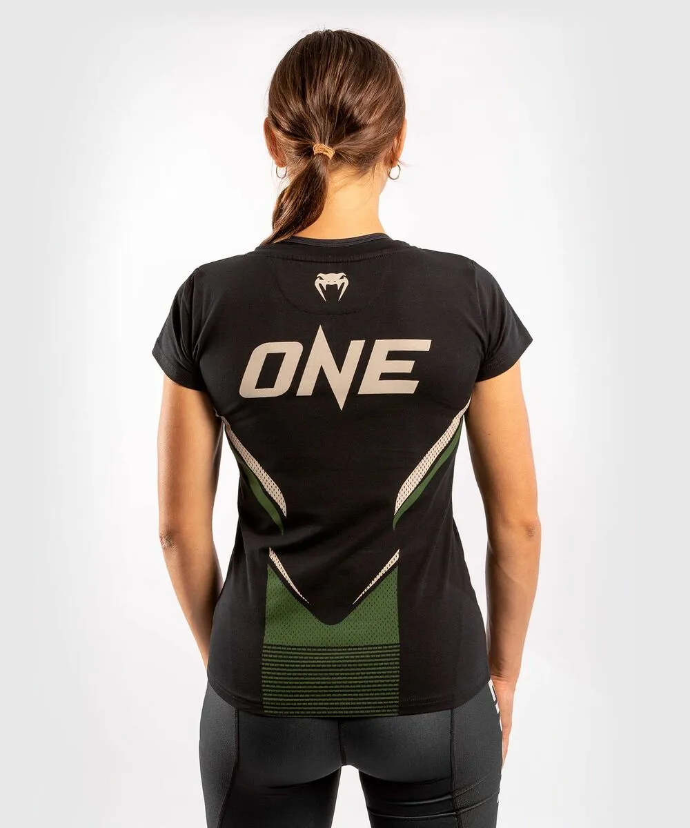 Venum ONE FC Impact T-shirt Women - Black-Khaki 6 Venum ONE FC Impact T-shirt Women - Black-Khaki - Image 4