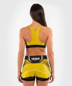 UFC Venum Authentic Fight Night Women's Sport Bra - Yellow -Training gear shop 9155f6d17c65f7f46b131d517f838929f59a0ee6 VNMUFC 00011 006 04B