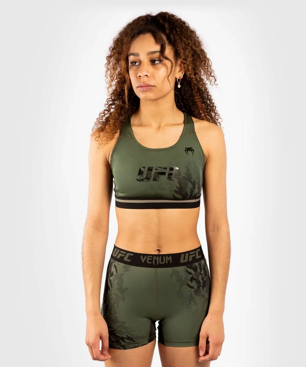 UFC Venum Authentic Fight Week Women's Sport Bra - Khaki 6 UFC Venum Authentic Fight Week Women's Sport Bra - Khaki - Image 4
