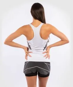 UFC Venum Authentic Fight Night Women's Fitted Tank With Shelf Bra - White -Training gear shop 97ddb15d6ab73234fef337c15d8f7be17c5e9bec VNMUFC 00012 002 04B