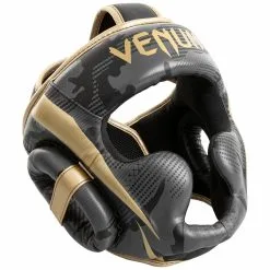 Venum Elite Headgear Dark Camo-Gold