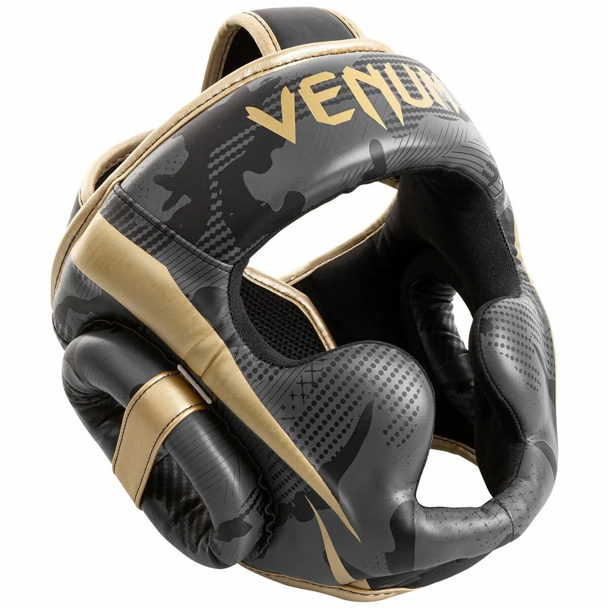 Venum Elite Headgear Dark Camo-Gold 3 Venum Elite Headgear Dark Camo-Gold