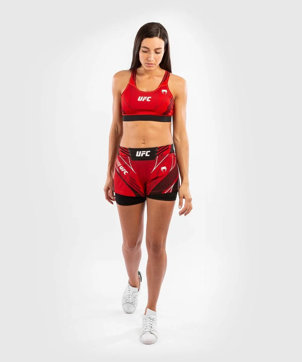 UFC Venum Authentic Fight Night Women's Shorts - Short Fit - Red 10 UFC Venum Authentic Fight Night Women's Shorts - Short Fit - Red - Image 8