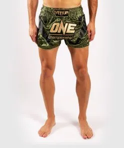 Venum X One FC Muay Thai Shorts Khaki/Gold