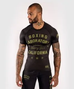 Venum Boxing Lab SS Rashguard, Black/Khaki