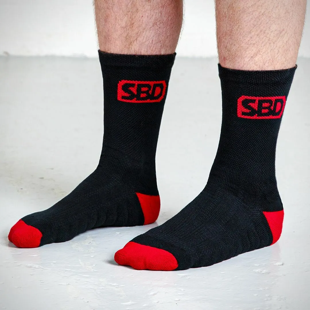 SBD Sport Socks Black-Red (20) 3 SBD Sport Socks Black-Red (20)