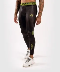 Venum Boxing Lab Compression Tights, Black/Khaki