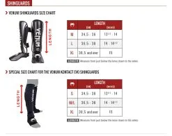 Venum Kontact Evo Shin Guards -Training gear shop VENUM SIZING CHART SHINGUARDS37
