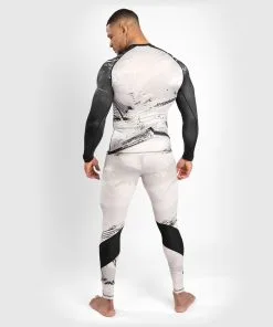 UFC Venum Authentic Fight Week 2.0 Men's Long Sleeve Rashguard - Sand-Black -Training gear shop VNMUFC 00110 040 06