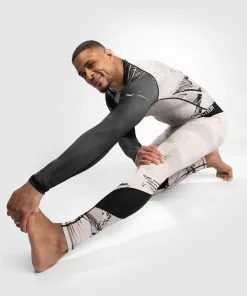 UFC Venum Authentic Fight Week 2.0 Men's Long Sleeve Rashguard - Sand-Black -Training gear shop VNMUFC 00110 040 07