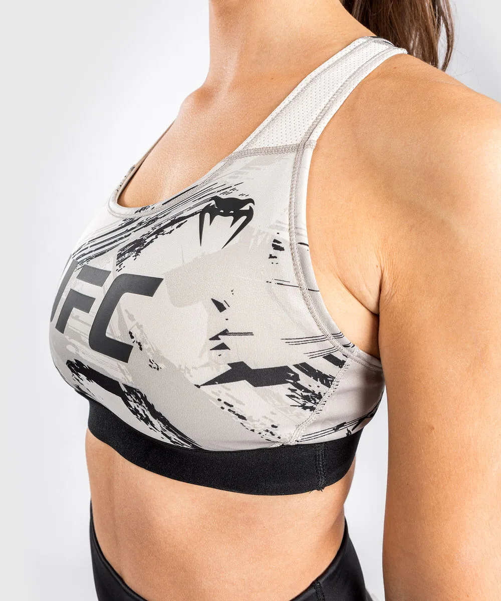 UFC Venum Authentic Fight Week 2.0 Women's Sport Bra - Sand-Black 3 UFC Venum Authentic Fight Week 2.0 Women's Sport Bra - Sand-Black