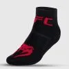 UFC Venum Authentic Fight Week 2.0 Unisex Performance Sock - 2 Pairs - Black-Red -Training gear shop VNMUFC 00130 001 02