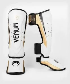 Venum Elite Evo Shinguards - White/Gold