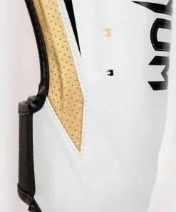 Venum Elite Evo Shinguards - White/Gold -Training gear shop Venum20Elite20Evo20sC3A4C3A4risuojat20valkoinen kulta204