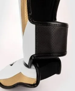 Venum Elite Evo Shinguards - White/Gold -Training gear shop Venum20Elite20Evo20sC3A4C3A4risuojat20valkoinen kulta205