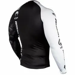 Venum Logos LS Long Sleeve Rashguard -Training gear shop Venum20Logos20Long20Sleeve20Rashguard20LS20black20White20musta20valkoinen20behind