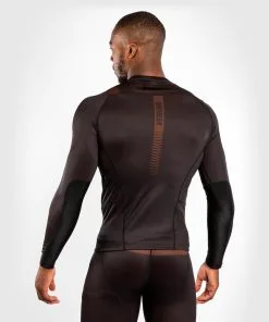 Venum NoGi 3.0 Rashguard Long Sleeves - Black-Brown -Training gear shop a120ba6edaaaa868cb988bd890a554be037083fe RASH LS NOGI3.0 BROWN 05