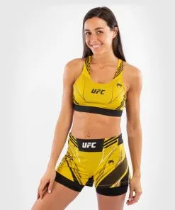 UFC Venum Authentic Fight Night Women's Sport Bra - Yellow -Training gear shop a228b2db85e3b7b48ce37656eddace32e155e96d VNMUFC 00011 006 02