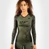 UFC Venum Authentic Fight Week Women's Performance Long Sleeve Rashguard - Khaki