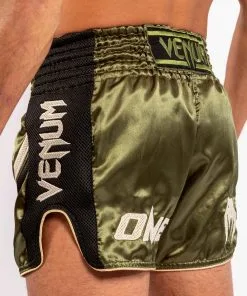 Venum ONE FC Impact Muay Thai Shorts - Khaki-Black -Training gear shop a573ccdee3dcb986a5b07695b350af3ed7bbad4a SHORT MUAYTHAI ONEFC KHAKI BLACK 07