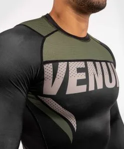 Venum One FC Impact Rashguard - Long Sleeves - Black-Khaki -Training gear shop a94f56b815ce2f1f2ad8a33454da9fcbe6529eae RASH LS ONEFC IMPACT BLACK KHAKI 05