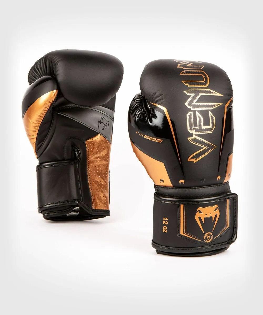 Venum Elite Evo Boxing Gloves - Black/Bronze 4 Venum Elite Evo Boxing Gloves - Black/Bronze - Image 2