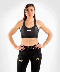 UFC Venum Authentic Fight Night Women's Sport Bra - Black -Training gear shop b08bdea6d6827204e61f26a029b7510336e71c94 VNMUFC 00011 001 01F