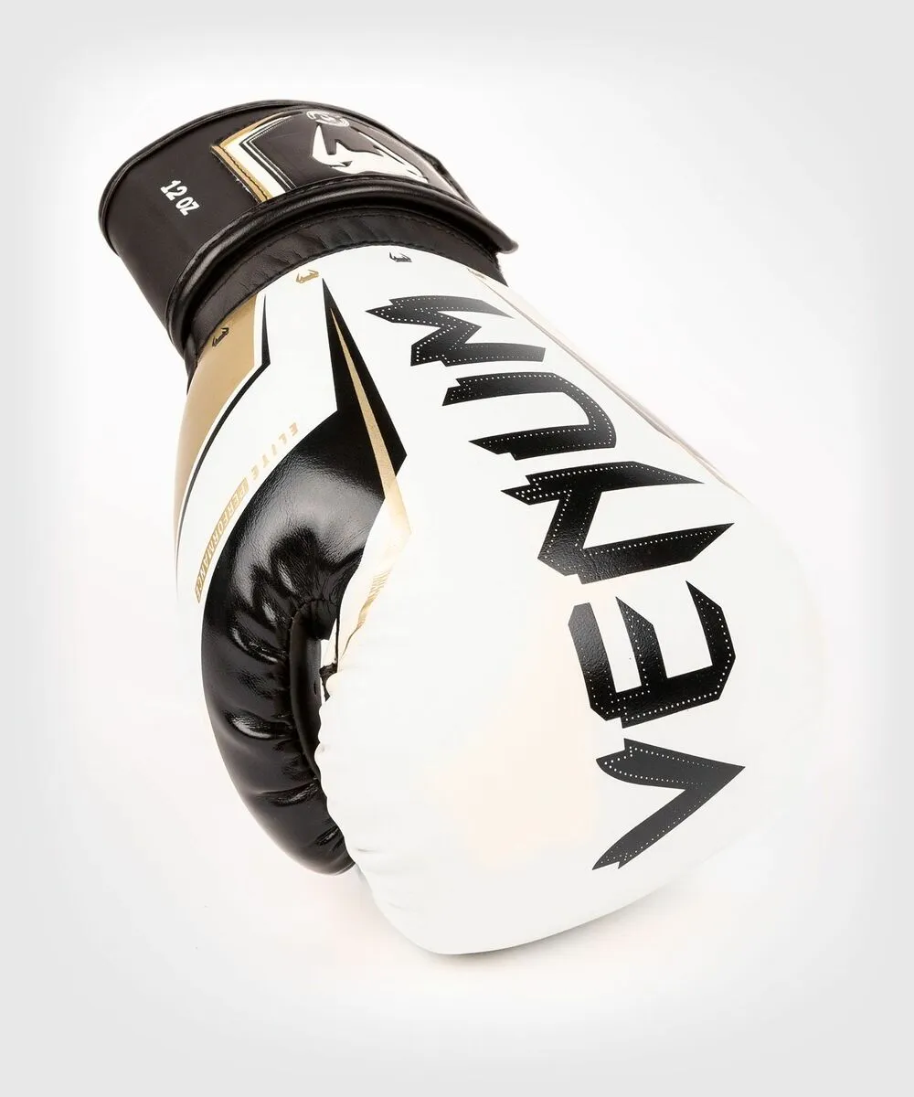 Venum Elite Evo Boxing Gloves - White/Gold 6 Venum Elite Evo Boxing Gloves - White/Gold - Image 4