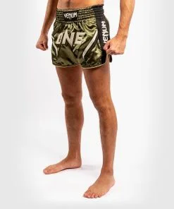 Venum ONE FC Impact Muay Thai Shorts - Khaki-Black -Training gear shop b97b40dfd631b0b6d324745ccab23ea620e6d455 SHORT MUAYTHAI ONEFC KHAKI BLACK 02